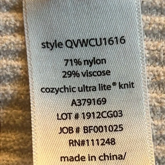 Barefoot Dreams CozyChic Ultra Lite Ribbed Ecru Hooded Cardigan Sweater Size L - Picture 5 of 5